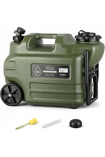 AutoFamily حاوية مياه محمولة للتخييم في الهواء الطلق - خالية من مادة BPA، إبر...