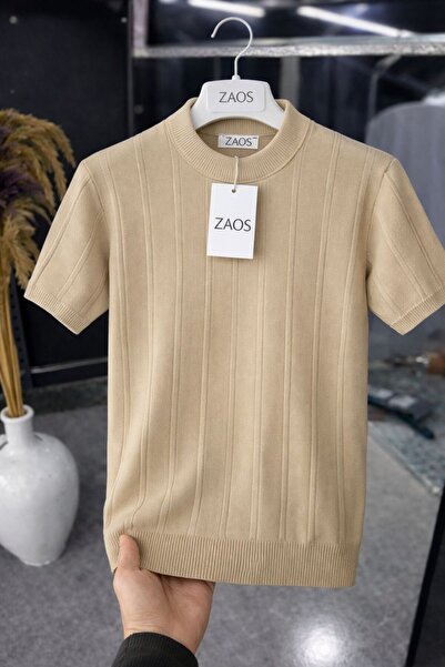 zs zaos fashion تي شيرت رجالي صيفي بأكمام قصيرة وياقة 0، تي شيرت مريح عالي ال...