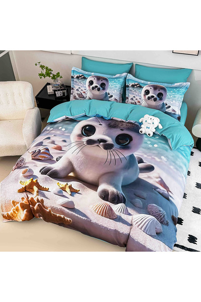 JOJO HOME Set lenjerie de pat 5D, 140x200cm, identic cu poza, 4 piese, cearce...