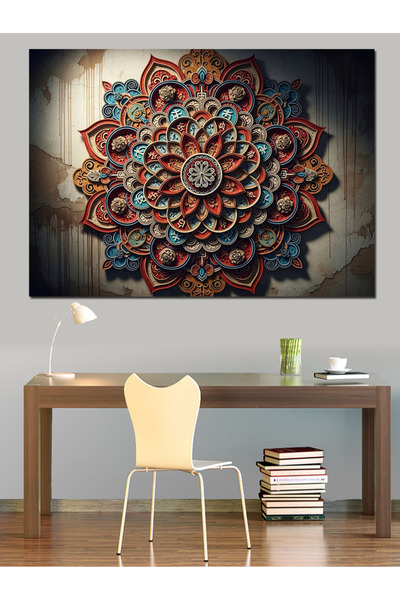 TabloPro Büyük Renkli Modern Sanat Mandatası Yağlı Boya Dokulu Kanvas Tablo C...