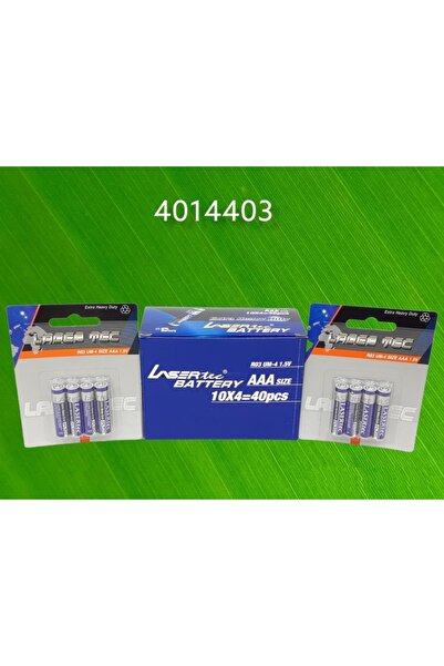 Lasertec بطاريات UM-3/AAA/R3 من البولي فينيل كلوريد، 4 قطع/علبة