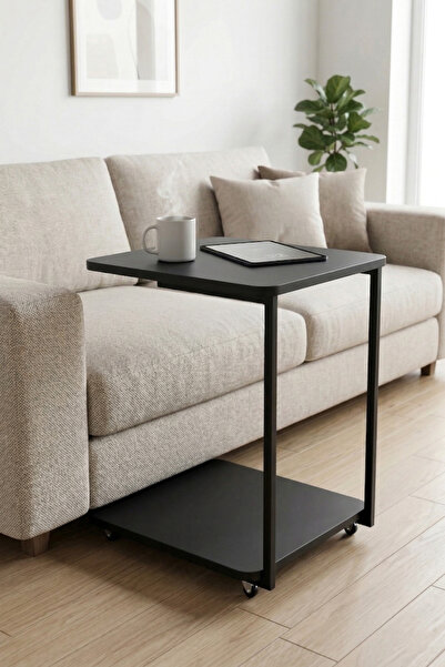 VİLİNZE Karo Tekerlekli Kare C Sehpa