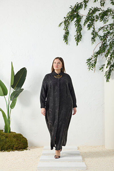 Aker Siyah Jakarlı Ferace