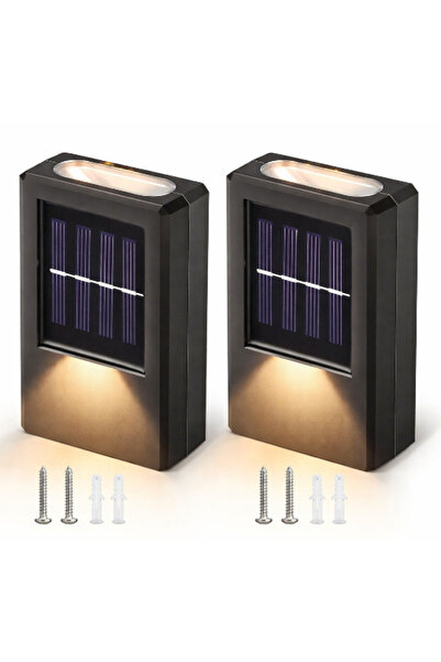 Tai Set de 2 lămpi solare de perete cu iluminare sus-jos, lumină caldă