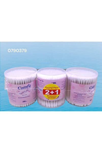 Comfy WT200PPD (2+1) WOODEN STICK COTTON BUD 200PC CAN