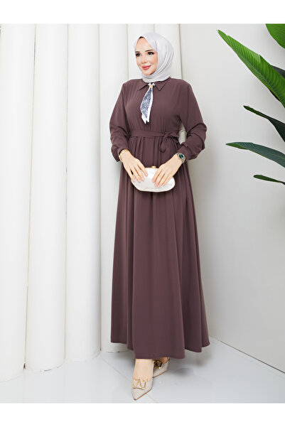 RACE FASHİON Φόρεμα Τεσεττούρ από μετάξι Μεδίνας με φουλάρι και ζώνη RC6040