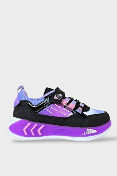 Liger Pantofi sport pentru copii cu talpă anatomică ușoară cu velcro, negri -...