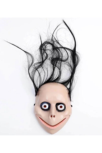 Go İthalat قناع مومو ذو شعر طويل مخيف ومرعب 24x16 سم (5343)