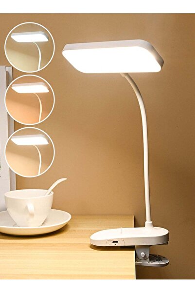 LOOPITYS مصباح طاولة بمشبك يعمل باللمس مع 3 أوضاع إضاءة وخاصية التعتيم عبر USB