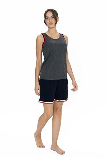 U.S. Polo Assn. 20005 طقم شورت نسائي بحزام سميك وياقة دائرية