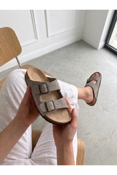 Mycorni نعال تشريحية للجنسين من الجلد السويدي الأصلي، نعل من الفلين الطبيعي ل...