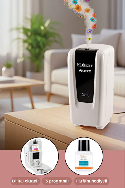 Flosoft F218 Aromax Profesyonel Ortam Parfüm Difüzörü Beyaz, Dijital Ekranlı ...