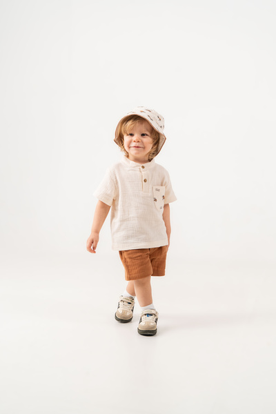 JNF kids Baby Boy Summer Muslin Set with Hat as a Gift