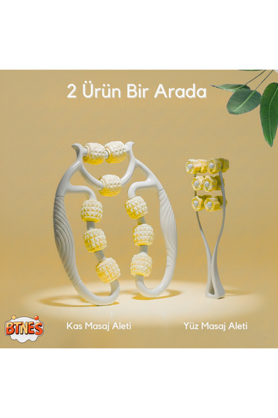 BTNES Masaj Aleti Tekerlekli Ayarlanabilir Bacak Kol Boyun & Yüz ve Çene Yüz ...