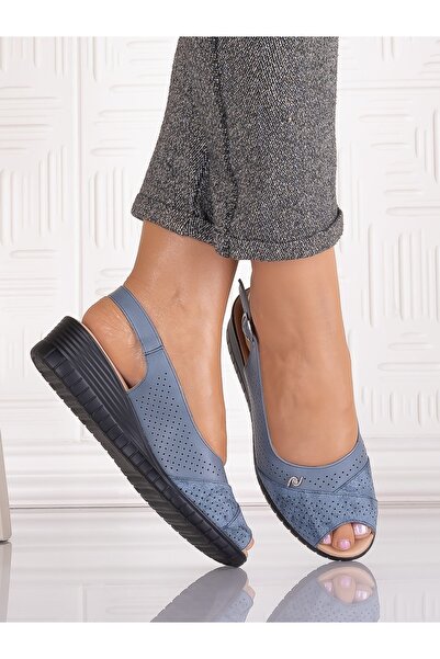 ADS Women's Casual Blue Sandals Made from Ecological Leather Auura, Size 41