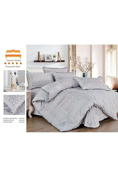 Veluxio Home Finet 4-piece bed linen with ruffles, elegant pattern