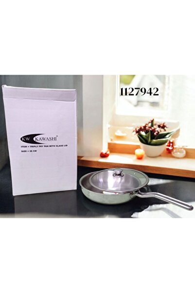 Kawashi TRIPLY FRYPAN W GLASS LID T TYPE 26CM