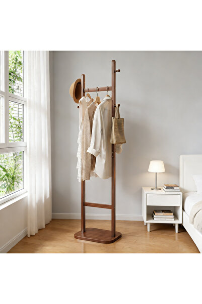 EqiEch Coat Rack，Wooden Coat Rack, Cloth Hanger Rack ，Freestanding Wooden Coa...