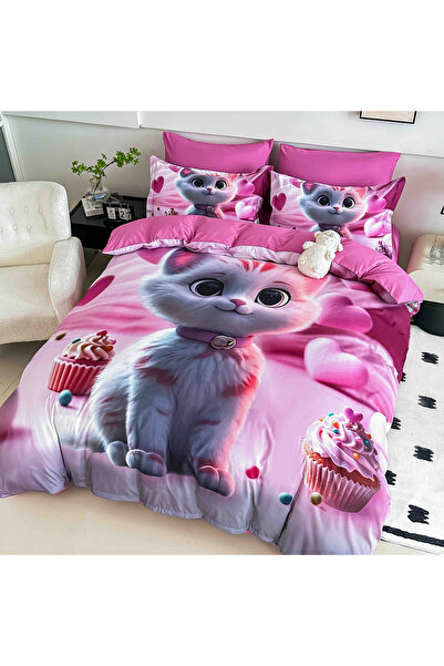 JOJO HOME Set lenjerie de pat 5D, 140x200cm, identic cu poza, 4 piese, cearce...