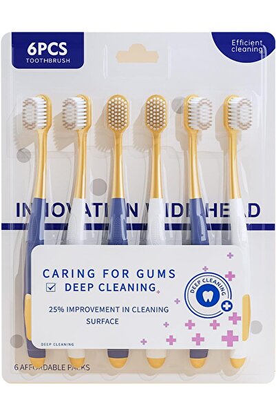 Arabest مجموعة من 6 فرش أسنان ناعمة، فرشاة يدوية بشعيرات فائقة النعومة للأسنا...