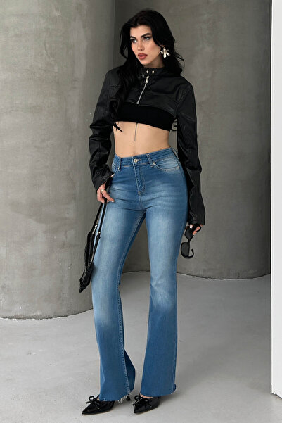 TOFİSA Flaer Ισπανικό Παντελόνι Μπλε - 28283-MAVI