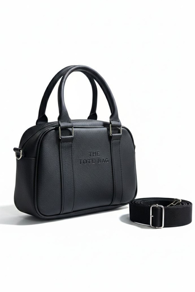 TOFİSA Γυναικεία τσάντα ώμου από συνθετικό δέρμα σε μαύρο χρώμα - 28226-BLACK