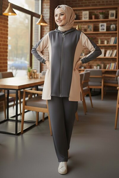 TOFİSA Σετ δύο τεμαχίων με φερμουάρ Garnili - 1007-FUME