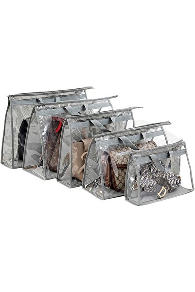 Arabest 5-Pack Handbag Dust Cover Bags with Zippers, Clear Storage Organizer ...