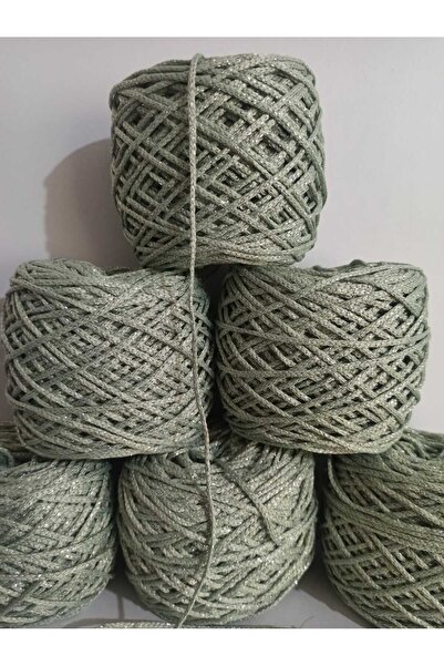 İPEK YÜN İPLİK DÜNYASI Macrame Knitting Yarn Cotton, Polyester (Mint Green, S...