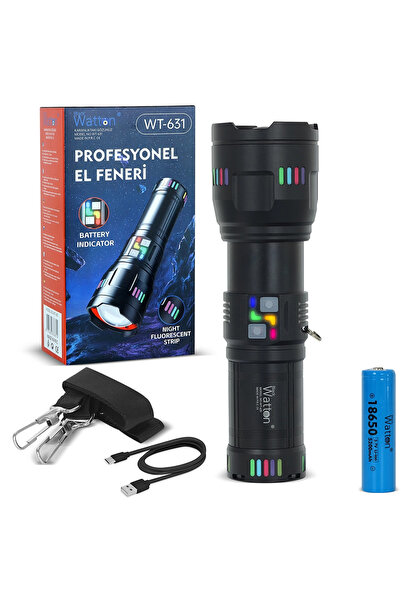 ÇERÇİCİ Lazer Etkili Profesyonel El Feneri 30.000 Lümen Wt-631