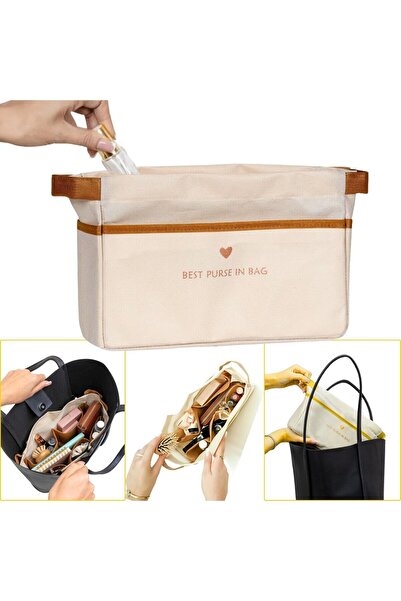 Empressco 9-Compartment Multi-Purpose Women's Bag Organizer and Makeup Organizer