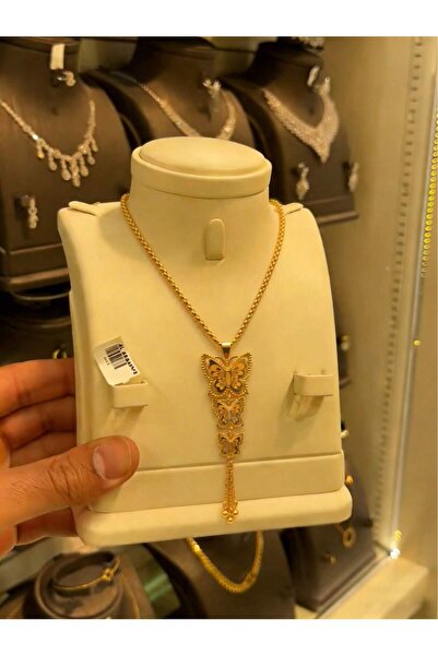 SAMGE Elegant Gold-Tone Filigree Butterfly Tassel Necklace – Women’s Traditio...