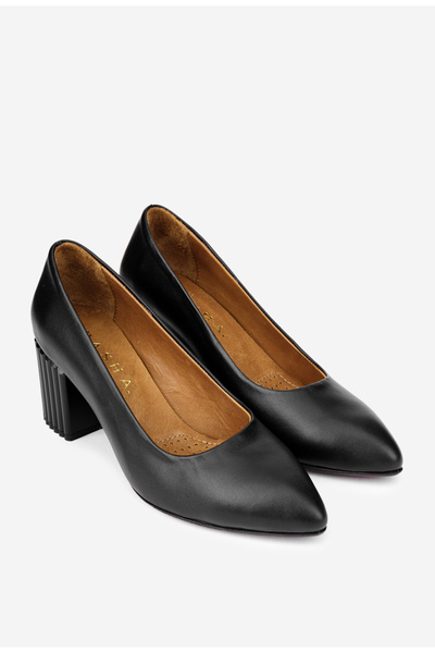Dasha Pantofi dama negri din piele naturala cu model pe toc