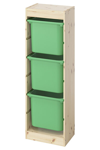 IKEA Çam Fonksiyonel Saklama Ünitesi 44x30x91 cm Çocuk Odası Oyuncak Dolabı D...