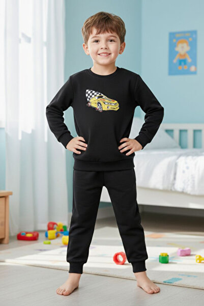 TOFİSA Παιδικό σετ πιτζάμες για αγόρια με μαύρο σχέδιο και δύο κλωστές - 2827...