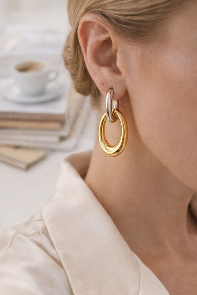 BALVORA VENTO Women's Steel Large Earrings