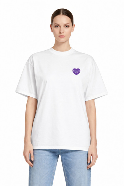 CAMBLYS تي شيرت قطني للجنسين من CARHART WIP بشعار على شكل قلب من الأمام، مقاس...