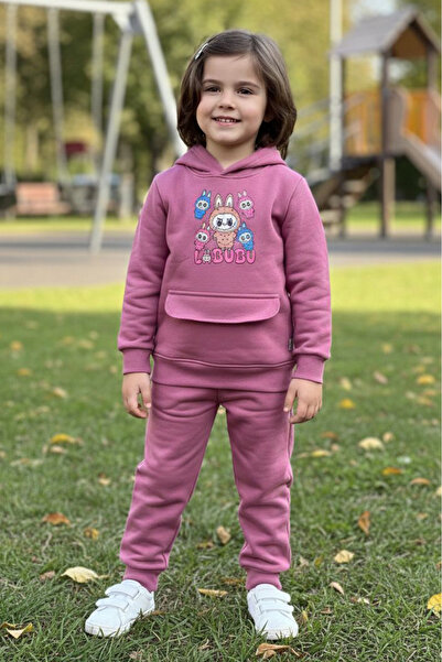 TOFİSA Κοριτσίστικο σετ φόρμας με τρία νήματα και στάμπα τριαντάφυλλο - 28153...