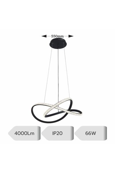 Luxera Lighting TRITON LED CHANDELIER ADJUSTABLE 66W/4000LM/3000K/4000K/6500K