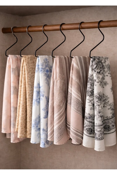 BUSEMSİ HOME Black Metal 6-Piece Shawl Hanger Organizer