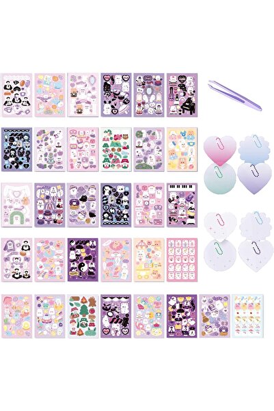 Arabest 41-Piece Decorative Sticker Kit, Animal Floral Ribbon Decals for Scra...