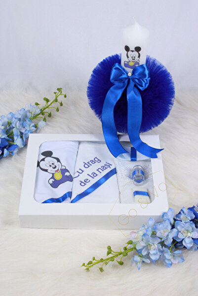 GoVo Kids Baptism set with candle, Minnie/Mickey – Elegant baptism set, 7 pie...