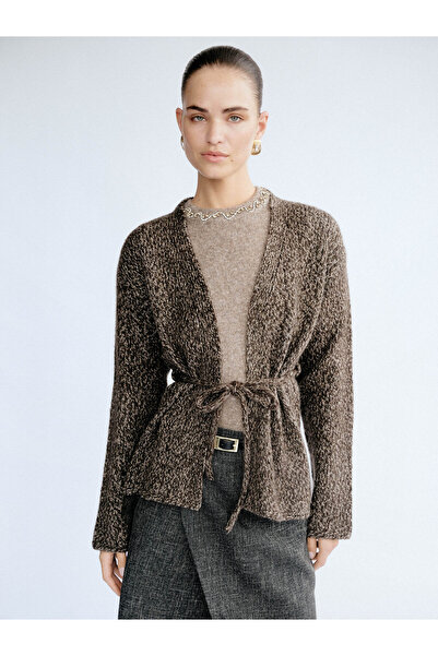 LC Waikiki Shawl Collar Patterned Women's Knitwear Cardigan