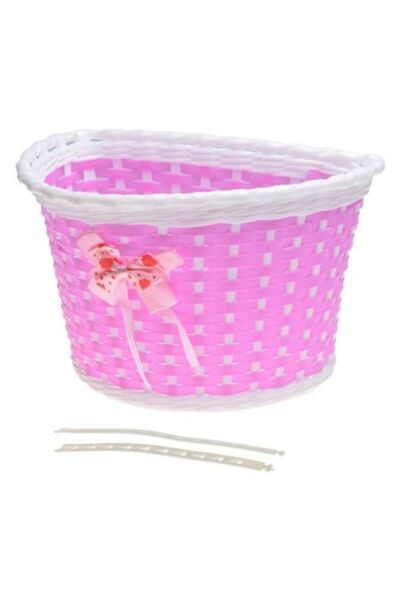 WMX Children's Bicycle Front Basket, Pink, Braided