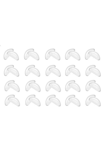 Arabest 20-Pair Silicone Eyeglass Nose Pads, Anti-Slip D-Shaped Design, 2mm T...