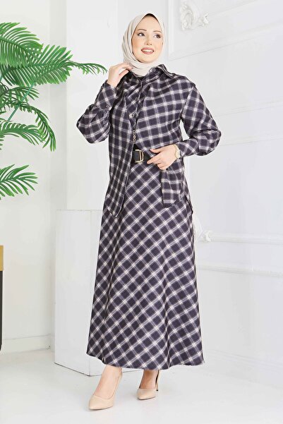 TOFİSA Plaid Skirt Set Black - 28286-Black