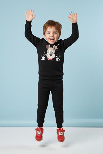 TOFİSA Σετ πιτζάμες για αγόρια με μαύρο σχέδιο και δύο κλωστές - 28199-ΜΑΥΡΟ