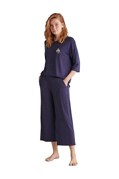 Pimody Women's Half Sleeve Soft Textured Pajama Set