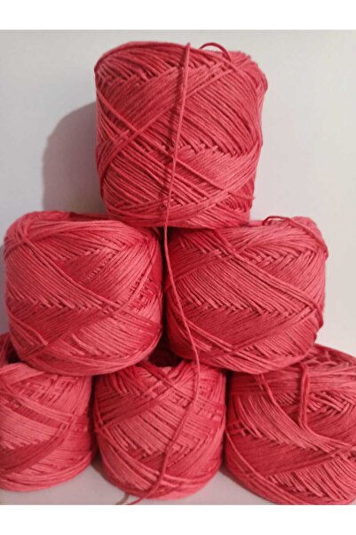 İPEK YÜN İPLİK DÜNYASI خيط حياكة من القطن والخيزران (لون مرجاني) 100 جرام