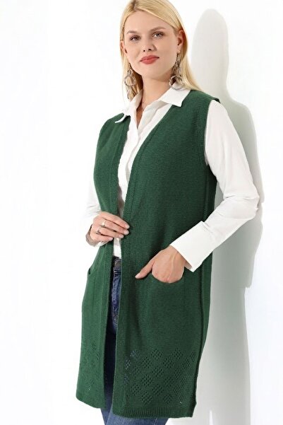 Devinka Women's Green Seasonal Knitwear Vest